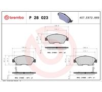 Brake Pads Set Front P28023 Brembo 06450S5AE50 06450S5AG00 06450S5AJ00 21695 New