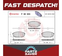 Brake Pads Set Front P30034 Brembo 04465YZZCQ 0K2FA3328Z 581011HA00 581011HA10