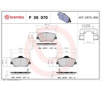 Brake Pads Set Front P30070 Brembo 581010WA10 581011UA10 581011UA11 581013VA60