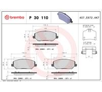 Brake Pads Set Front P30110 Brembo 58101G4A00 58101G4A10 22805 22806 22804 New