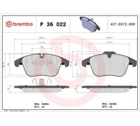 Brake Pads Set Front P36022 Brembo C2C039929 C2C27290 C2C35612 C2C39929 C2C42014