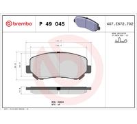 Brake Pads Set Front P49045 Brembo K0Y13323Z K0Y13328Z K0Y13328ZA K0Y13328ZB New