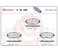Brake Pads Set Front P49050 Brembo B4Y03328ZA B4Y03328ZB B6YS3328Z B6YS3328ZA