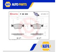 Brake Pads Set Front P50023 Brembo 0024204420 0024209620 0044200220 004420022067