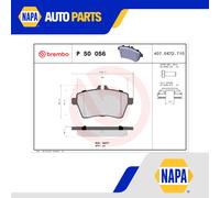 Brake Pads Set Front P50056 Brembo 1694200320 1694200720 1694200920 1694201320