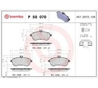 Brake Pads Set Front P50070 Brembo 0004208504 0054200920 0074205620 007420562095
