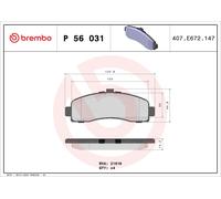 Brake Pads Set Front P56031 Brembo 410601F025 410606F625 410606F626 4106099B25