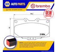 Brake Pads Set Front P56034 Brembo 4106021U90 4106074F90 4106074F91 4106074F92