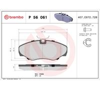 Brake Pads Set Front P56061 Brembo 4106000Q1F 4106000QAE 1605198 1605215 4414021