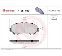 Brake Pads Set Front P56100 Brembo D10604BT0C D10604EA0A D10604EA0ARV 22065 New