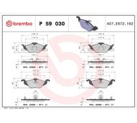 Brake Pads Set Front P59030 Brembo 1605000 1605034 1605070 1605091 1605121 23066