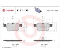 Brake Pads Set Front P61135 Brembo 1623162380 1636925480 1667817080 93487177 New