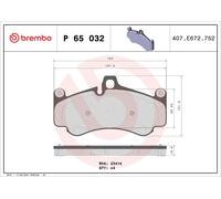 Brake Pads Set Front P65032 Brembo 99635194800 99635194802 99735194700 23414 New