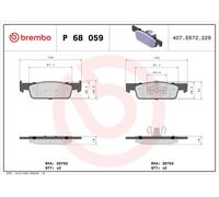 Brake Pads Set Front P68059 Brembo 410602581R 410605612R 410605951R 410606032R