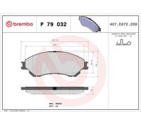 Brake Pads Set Front P79032 Brembo 4605B949 5581061M00 5581061M00000 5581061M01