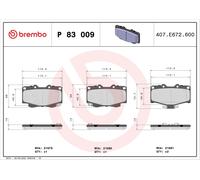 Brake Pads Set Front P83009 Brembo J0446535040 J0449135160 J0466535040 21680 New