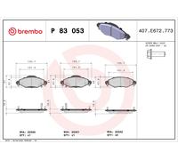 Brake Pads Set Front P83053 Brembo 044650D010 044650D040 04465YZZCR 04465YZZCRA