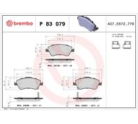 Brake Pads Set Front P83079 Brembo 0446502160 0446502200 0446502210 0446502260