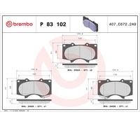 Brake Pads Set Front P83102 Brembo 0446504090 044650K280 044650K360 044650K370