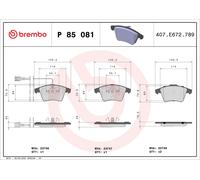 Brake Pads Set Front P85081 Brembo 7H0698151 7H0698151F 23747 23749 Quality New