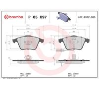 Brake Pads Set Front P85097 Brembo 480698157R 4F0698151B 4F0698151D 4F0698151K