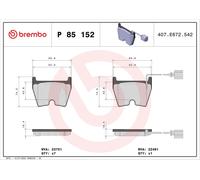 Brake Pads Set Front P85152X Brembo 8S0698151F 8U0698151F 8U0698151G 8U0698151H