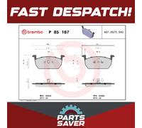Brake Pads Set Front P85167 Brembo 2Q0698151B 2Q0698151C 2Q0698151E 2Q0698151G