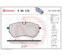 Brake Pads Set Front P85173 Brembo 2H6698151 2H6698151A 22644 Quality Guaranteed