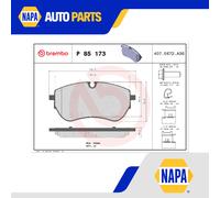 Brake Pads Set Front P85173 Brembo 2H6698151 2H6698151A 22644 Quality Guaranteed