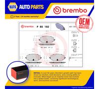 Brake Pads Set Front P85182 Brembo 5WA698151Q 2614210 VWN3CA2D390EA 5WA698151