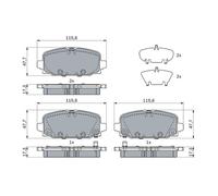 Brake Pads Set Rear 0986424963 Genuine Bosch 68353597AA K68353597AA