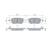 Brake Pads Set Rear 0986460006 Genuine Bosch KAY02648Z KAY02648ZA KBY62648Z