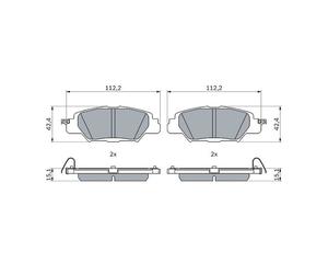 Brake Pads Set Rear 0986460006 Genuine Bosch KAY02648Z KAY02648ZA KBY62648Z