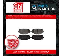 Brake Pads Set fits LANCIA VOYAGER 404 2.8D Rear 11 to 14 ENS K68144209AA Febi