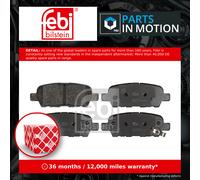 Brake pads Rear Axle 116198 FEBI BILSTEIN for NISSAN RENAULT