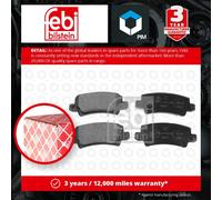 Brake Pads Set fits TOYOTA COROLLA VERSO CDE120 2.0D Rear 02 to 04 1CD-FTV Febi