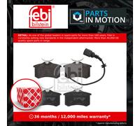 Brake Pads Set fits VW POLO 9N, Mk4 1.4 Rear 01 to 12 JZW698451F 6Q0698451 Febi