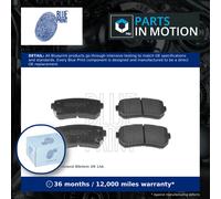 Brake Pads Set fits KIA SELTOS 2.0 Rear 2019 on G4NH Blue Print 583021YA50 New