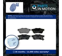 Brake Pads Set fits HONDA CIVIC 1.6 Rear 91 to 01 Blue Print 06022SP8000 Quality