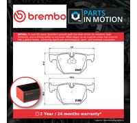 Brake Pads Set Rear P06029 Brembo 34216753850 34216758870 34216761285 23447 New