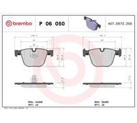 Brake Pads Set Rear P06050 Brembo 34212365766 34212413083 34216783555 24495 New