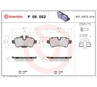 Brake Pads Set Rear P06052X Brembo 34216778327 34212289155 34216772894 24290 New