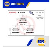 Brake Pads Set Rear P09027 Brembo 800824400A 800824400B Top Quality Guaranteed
