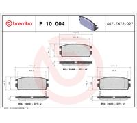 Brake Pads Set Rear P10004 Brembo 20801538 1605123 4817791 4819239 95459513 New
