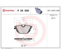 Brake Pads Set Rear P23026 Brembo 0060765020 0060777601 46602617 60765010 23177