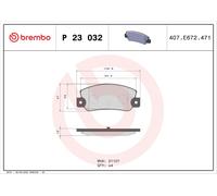 Brake Pads Set Rear P23032 Brembo 792703 792704 5888939 5892593 71770987 21107