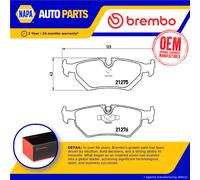 Brake Pads Set Rear P23062 Brembo 1617276580 425111 425112 425466 E172279 21276