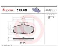 Brake Pads Set Rear P24018 Brembo 1111281 1543375 1637872 1638880 1648236 20981