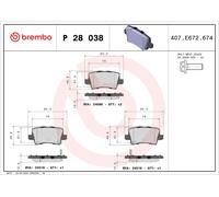 Brake Pads Set Rear P28038 Brembo 43022SMGE00 43022SMGE01 43022SMGE02 24518 New