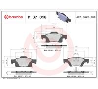 Brake Pads Set Rear P37016 Brembo V2012386AA 2AMV4386AA 2AMV4386AB 68052386AA